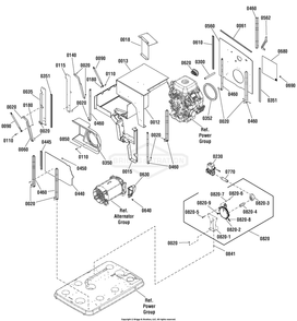 Fuel, Duct And Support Group Diagram and Parts List for 040489-03  Briggs and Stratton Generator